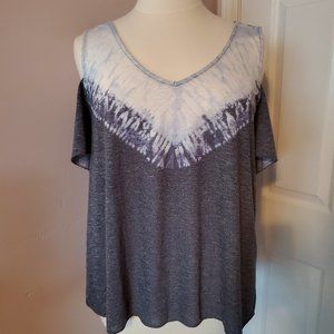 Sonoma Gray Cold Shoulder Top - Size XXL